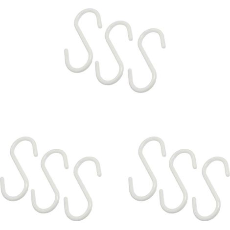 crochets en plastique blanc en forme de S pour foulards et cintres (1/2)
