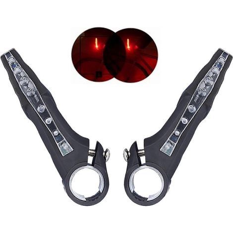 Set mit 2 rostfreien Lenkerhörnern aus Aluminiumlegierung mit LED-Blinkern für Mountainbikes – Rot (1/5)