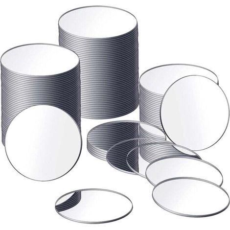 Lot de 25 Miroirs Ronds Adhésifs 7,6 cm pour Loisirs Créatifs et Décoration