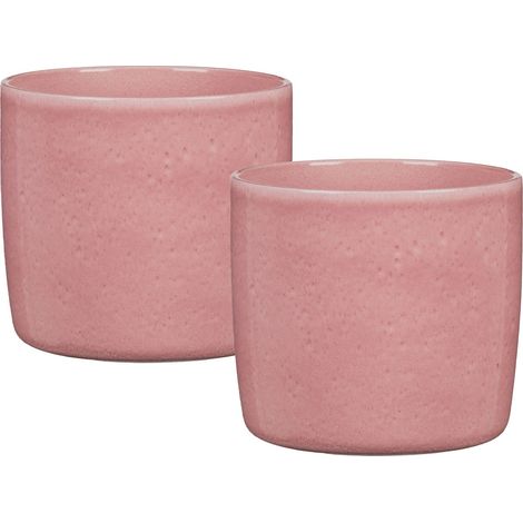Scheurich Solido, set de 2 pots à fleurs en céramique, coloris: Rosea, diamètre 15 cm, hauteur 13,7 cm, 1,9 l vol.