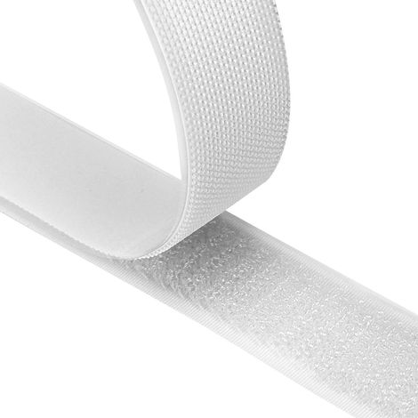 Scratch Autocollant 8M, Bande Agrippantes Adhésives Rubans Adhésifs Bande Ruban Scratch Hook Loop Autoadhésif Bande (Blanc) (1/5)