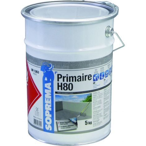 Soprema – Primaire polyuréthane H80 5kg – Pour murs – Réduit la porosité – Excellente adhérence aux systèmes d’étanchéité liquide