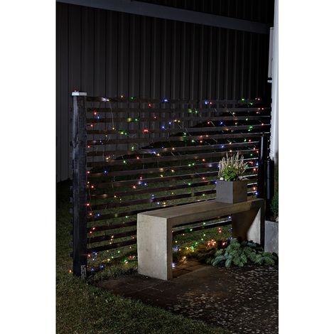 LED Lichternetz, Lichtsensor Timer, Außen 40 bunte LED (1/3)