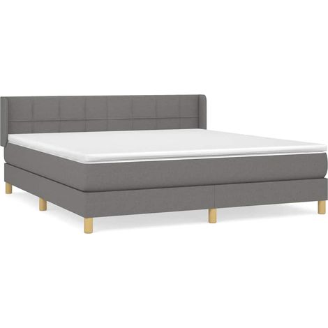 Maison Exclusive - Giroletto a Molle con Materasso Grigio Scuro 180x200 cm Tessuto (1/5)