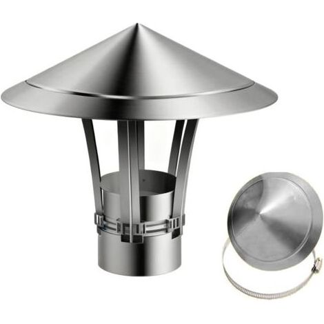 Chapeau de cheminée inox 201 réglable 6-11-15 cm – Protection anti-oiseaux – Installation facile sans outils – Couvercle pour conduit de fumée (1/5)
