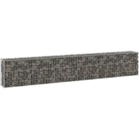 Vidaxl – Mur en gabion acier galvanisé 300x30x50 cm – Couvercles inclus – Pour murs de soutènement – Grande capacité de charge