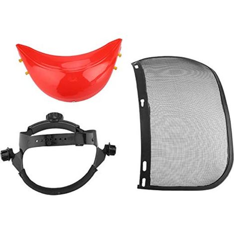 Casque de sécurité avec visière grillagée intégrale pour débroussailleuse, protection forestière, casque anti-bruit pour tondeuse (1/4)