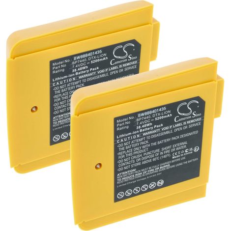 vhbw 2x Akku kompatibel mit Fluke DTX-1800-MS, DTX-1800-M, DTX-1200-MS, DTX-1200-M Messgerät (5200 mAh, 7,4 V, Li-Ion)