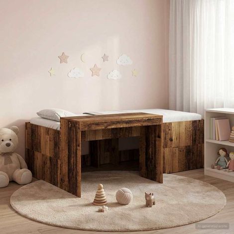 Teenpull – Hochbett mit Schreibtisch für Kinder Altholz 98,5 x 200 cm (1/5)