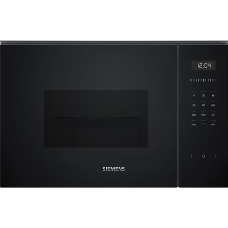Microondas. 38 cm. 900 W (grill de 1,20 kW). Función humidclean. Pantalla blanca. Negro. - BE555LMB1 - Siemens -