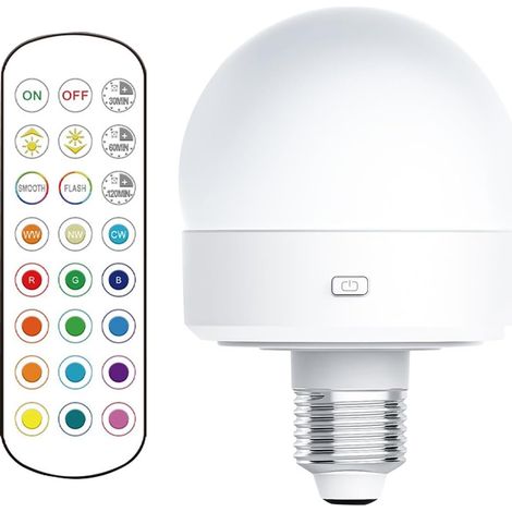 Ampoules rechargeables avec télécommande,Ampoules colorées avec télécommande Ampoules LED à changement de couleur Ampoule rechargeable intelligente magnétique détachable, accessoires (1/5)