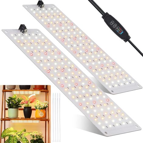 Lot de 2 lampes LED à spectre complet 270 LED Pour plantes d'intérieur Minuterie 10 types de luminosité Classe énergétique B (1/5)