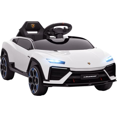 Voiture électrique enfant véhicule électrique Lamborghini 12 V télécommande 2,4G et 2 moteurs vitesse maximale 4 km/h blanc