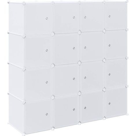 Cubes de rangement 16 pcs avec tiges de suspension PP (1/5)
