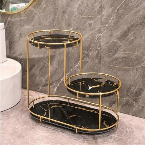 Étagère de rangement à poser sur le comptoir de la salle de bain, dotée de plusieurs étagères, idéale pour les coiffeuses, les toilettes et la présentation de produits cosmétiques. (1/5)