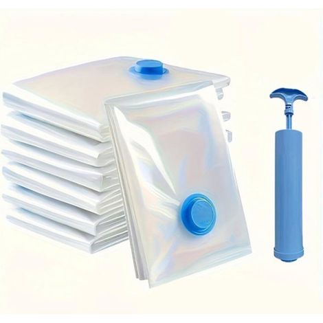 Set mit 5 Vakuum-Aufbewahrungsbeuteln (inkl. 1 Handpumpe) – Kompressionsbeutel für Kleidung und mehr – 40 x 60 cm (1/4)