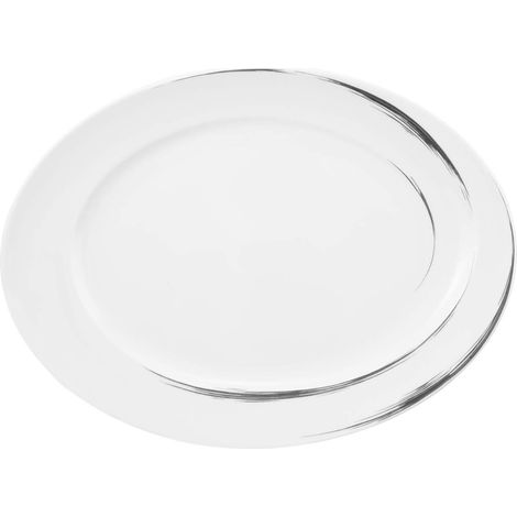 Plat de service ovale, gris, 31,8 cm x 26,4 cm x 3,0 cm