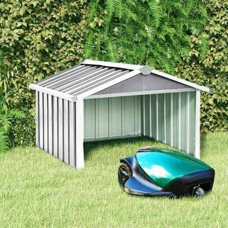 Garage pour tondeuse à gazon 92 x 97 x 63 cm, acier galvanisé gris