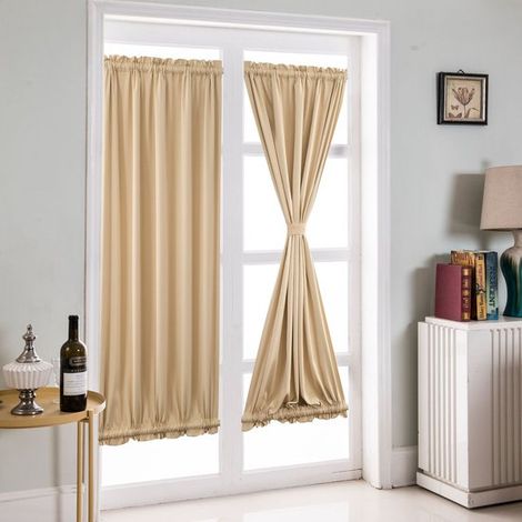 Französischer Türvorhang, Verdunkelungs- und Wärmedämmung, geeignet für Fenster/Wohnzimmer/Türen/Klassenzimmer, zum Schutz der Privatsphäre (64183 cm, beige). (1/5)