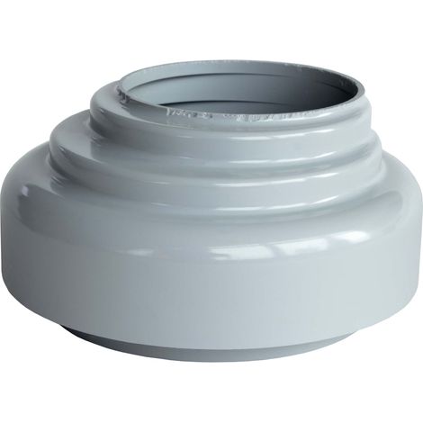 INEFA Raccord tuyau de descente à l'évacuation, accessoires en PVC tuyau de descente, montage simple par emboîtement, Made in Germany - 75mm Gris (1/5)