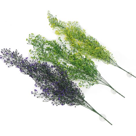 Lot de 3 plantes artificielles pour reptiles, feuilles pour terrarium, adaptées aux lézards, geckos, serpents et tortues. (1/5)