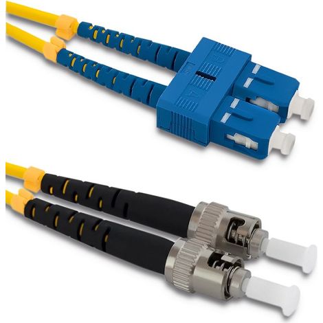 Cable de conexión de fibra óptica Qoltec SC/UPC - ST/UPC  Monomodo  9/125  G652D  Dúplex  3 m (1/3)