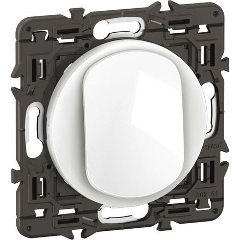 Poussoir inverseur Céliane contact NO+NF 6A - prémonté Blanc (CC0031) (1/2)