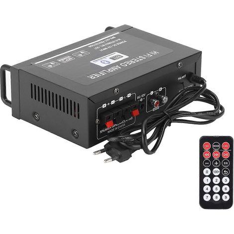 Amplificateur de puissance 2 canaux Mini Bluetooth USB/FM numérique intelligent avec télécommande