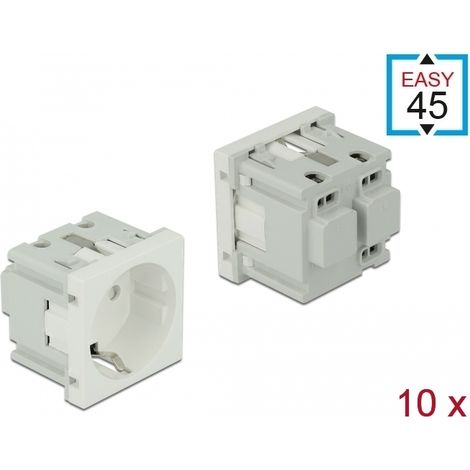 Delock Tomacorriente Easy 45 con conexiÃ³n a tierra 45 x 45 mm 10 piezas