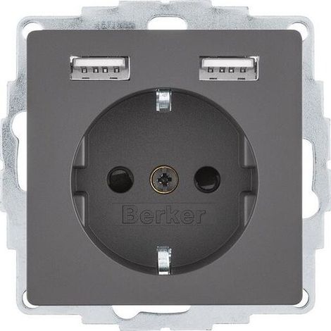 Berker SSD MIT 2X USB 2,4A SCHWARZ MA / BERKER 48036085 Q.X 48036085