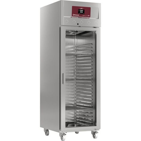 Armoire réfrigérée ventilée 700L vitrée GN 2/1 classe énergétique B 4 roues acier inox - Diamond (1/4)