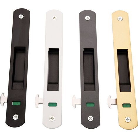 Serrure de porte coulissante - Garnitures de quincaillerie de verrouillage simple de fenêtre de porte coulissante en acier inoxydable de ménage（gris clair） MNS (1/3)