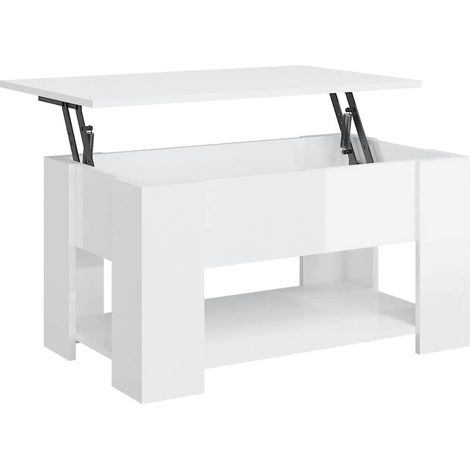 Maison Exclusive - Couchtisch Hochglanz-Weiß 79x49x41 cm Holzwerk