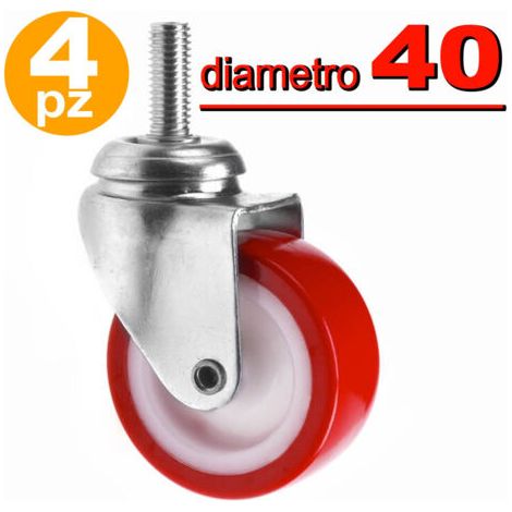 4 Ruote Dans Le Ricamble De Gomma Pour La Furniture De Carriel Avec Le Rosso 40mm 4cm (1/2)