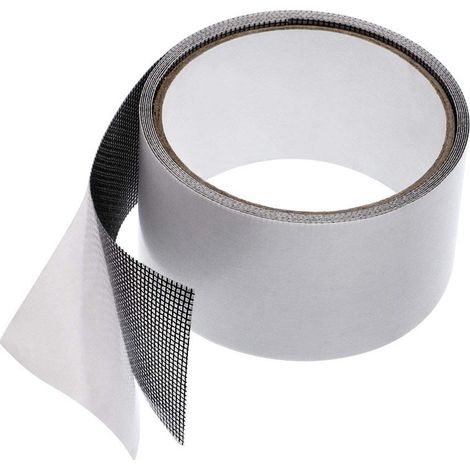 Ruban De Réparation Pour Moustiquaire - Fibre De Verre - 5 cm x 200 cm - Noir - Pour Portes Fenêtres Terrasses Piscines Tentes - 1 Pièce (1/4)