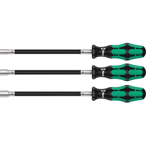Wera 05135311001 391-3 Set Cacciaviti per Fascette Stringitubo Bussola Esagonale Kraftform Lama Flessibile 3 pezzi