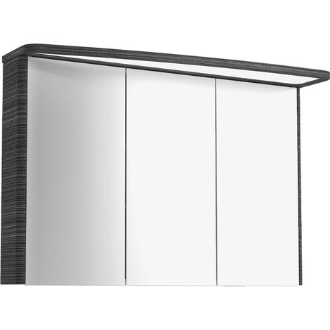 Lanzet Classico Spiegelschrank 100cm, Schwarz, links"-"7971212