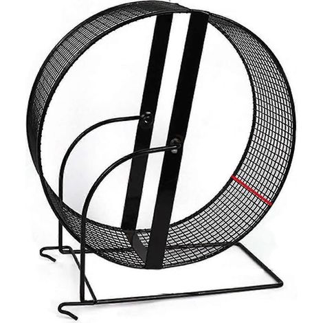 Roue d'exercice silencieuse pour hamster en métal avec support, facile à utiliser.