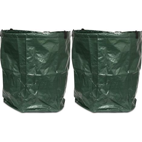 06779 Gartensack, Laubsack, faltbar, platzsparend, grün, 200 g/m², Durchmesser 45 x 50 cm, 2 Stück (1/5)