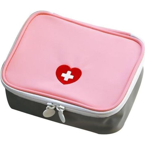 Sacoche de premiers secours rose, mini trousse d'urgence, voyage, voiture, maison, bureau, camping