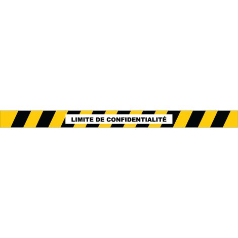 Bande limite de confidentialité jaune noir pour sol - 1000x70 mm - 4007212