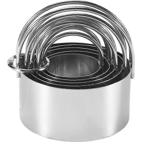 Lot de 5 pièces biscuit coupe avec poignée inox rond circle donut (1/5)