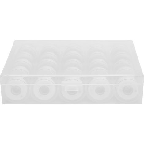 25pcs Bobbin with Thread Winding Wire Transparent Bobbins for Embroidery and Sewing MachinesWhite Thread (1/5)