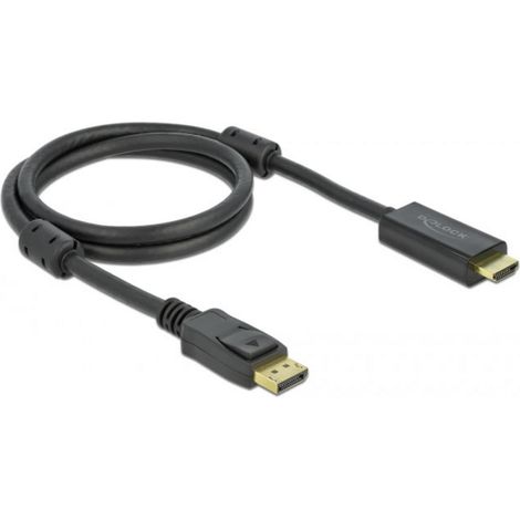 Câble de raccordement Delock DisplayPort / HDMI Fiche mâle DisplayPort, Fiche mâle HDMI-A 1 m noir 8