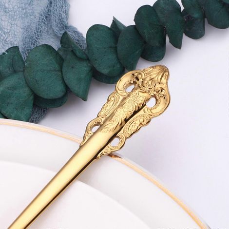 Accessoires de cuisine Gold Scoop Vaisselle Cuillère à soupe plaquée or (1/4)
