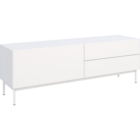 Selsey Olio - Mobile TV con un'anta a ribalta e 2 cassetti - 160 cm - bianco (1/5)