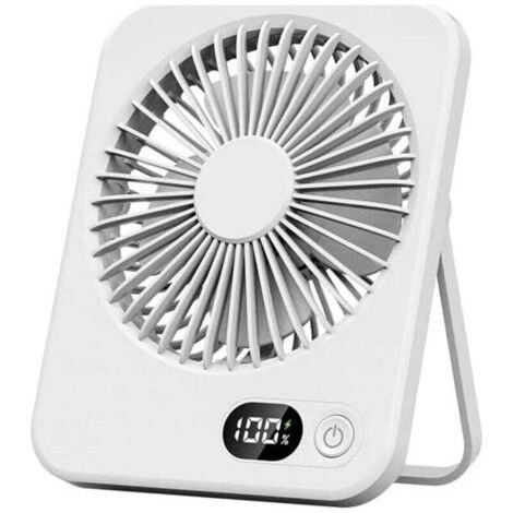 Mini ventilateur de bureau portable, chargement USB, fin et léger, conçu pour les voyages, la marche et l'utilisation en extérieur, blanc (1/4)