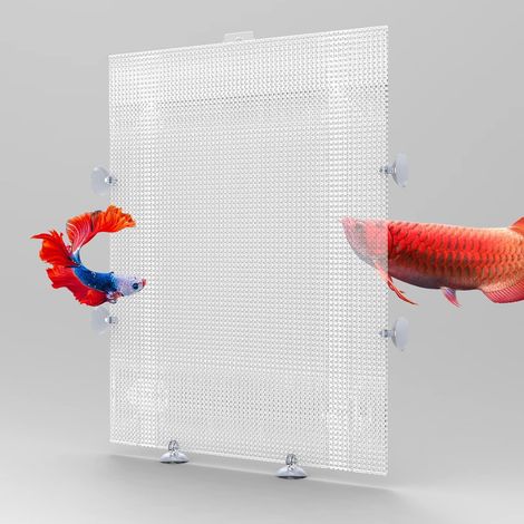 2 Pièces Diviseur Aquarium Séparateur Aquarium Maille de Diviseur de Réservoir Aquarium Cloisons Aquarium en Plastique Transparent Cloisons Aquarium avec Ventouses et Accessoires (1/5)