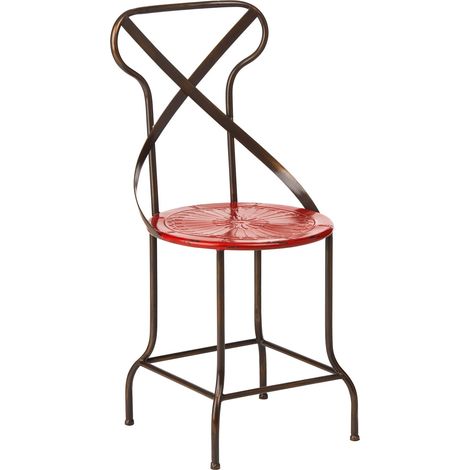 Interiors by Premier Red Metal Chair, Exquisite Metal Dining Chair, Relaxing Footrest Metal Dining Chair (1/3)