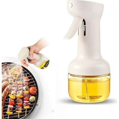 Pulverizador de aceite de oliva, Pulverizador de vidrio para aceite de oliva, 280 ml, freidora de aire, ensaladas y parrilla (blanco) (1/5)